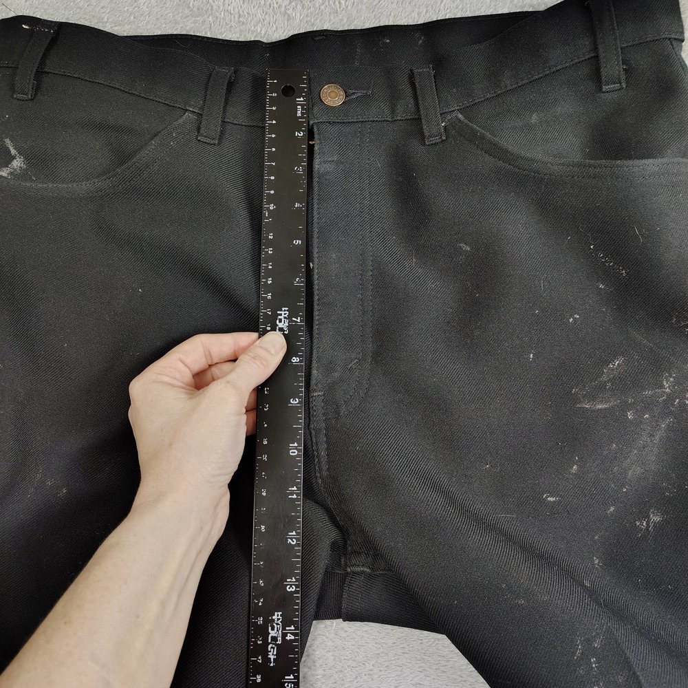 VTG 60's Levi's Pants Dacron Polyester Men's Pleated Black 38x30 Distress - Picture 3 of 16